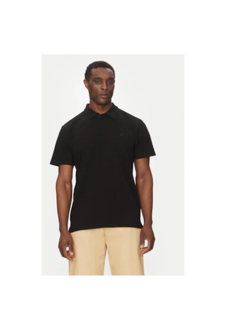 Tricou polo barbati  EQYKT04375-KVJ0, Bumbac, Negru, Negru