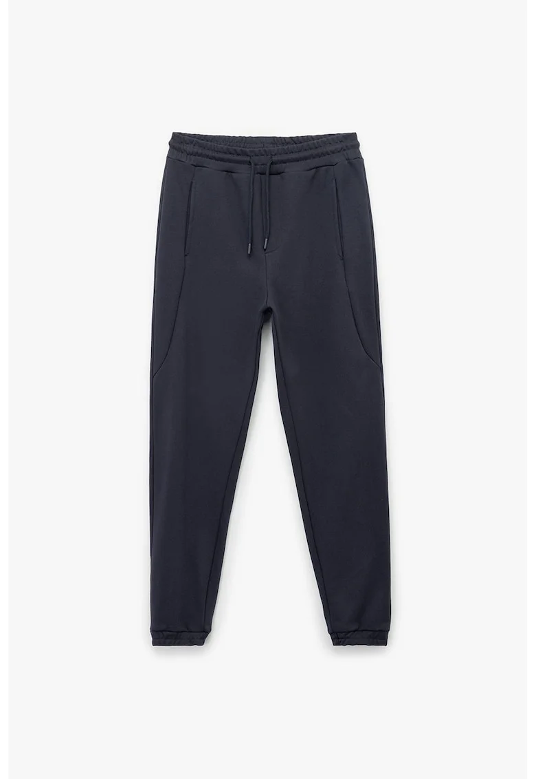 Pantaloni regular fit de trening cu talie elastica cu snur, Bleumarin