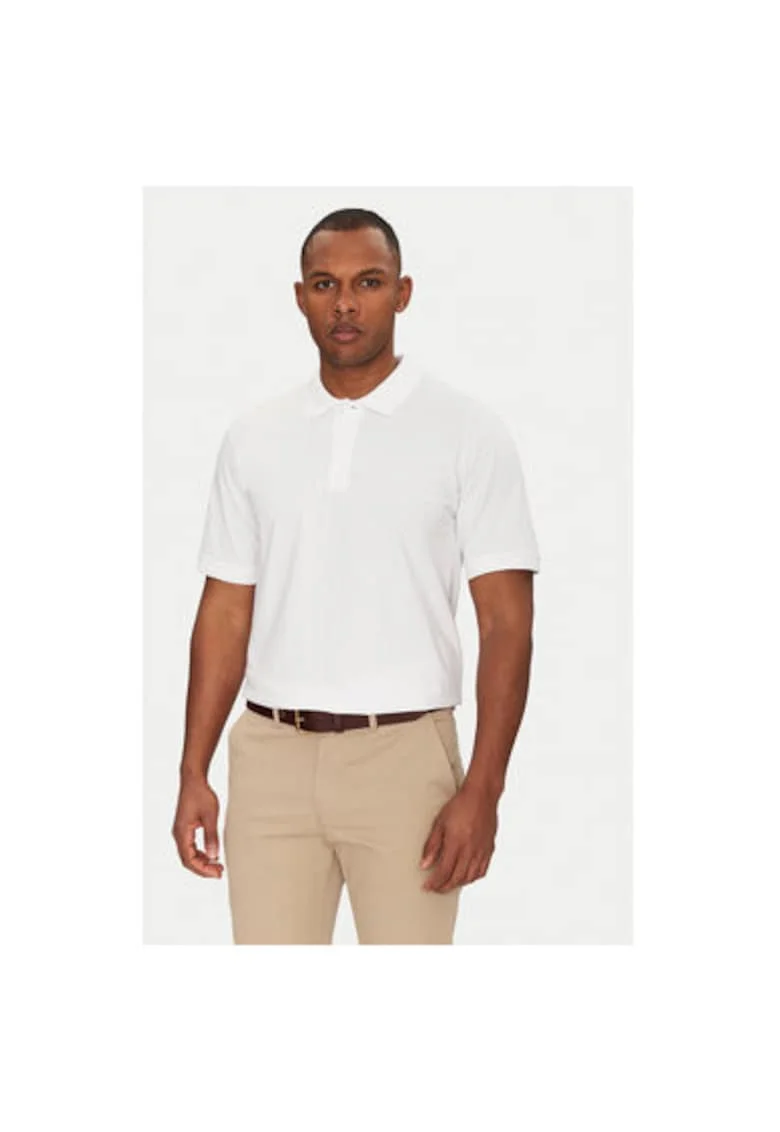 Tricou polo barbati Jack Jones, 12268227, Bumbac, Alb, Alb
