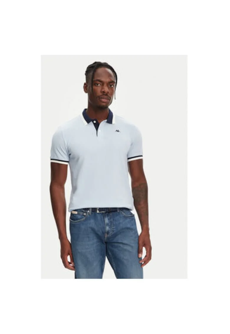 Tricou polo barbati  611255W, Bumbac, Albastru, Albastru