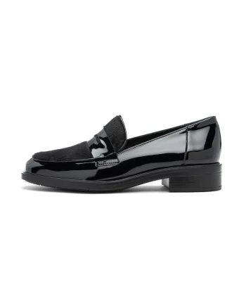 Pantofi loafers cu varf patrat, Negru