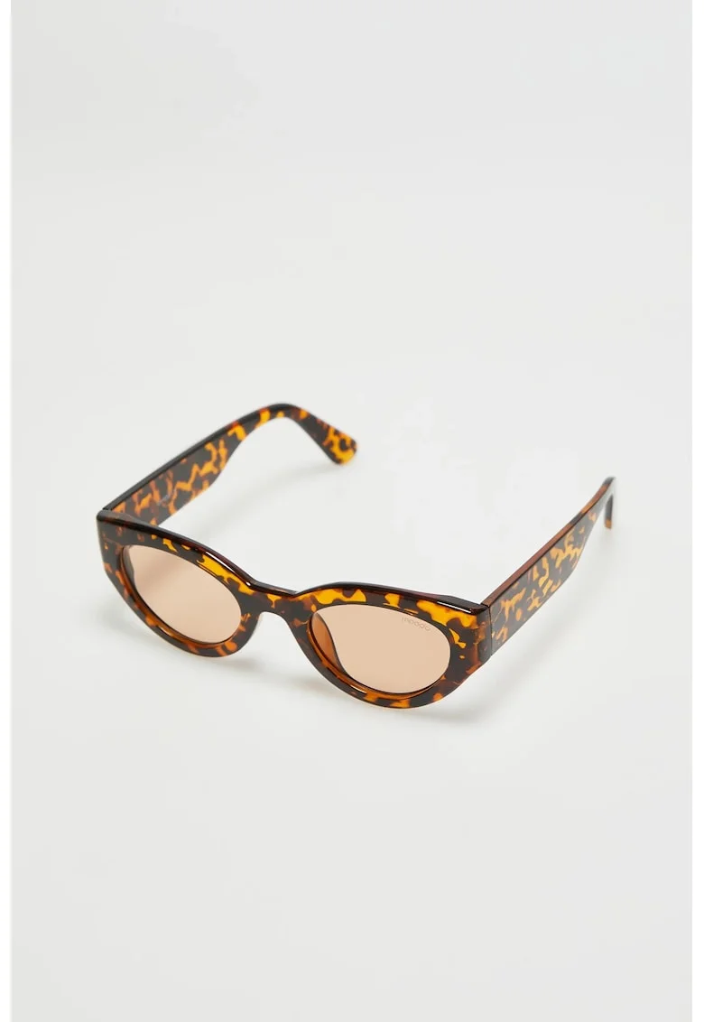 Ochelari de soare  cat-eye rame groase maro, lentile maro, protectie UV 400,