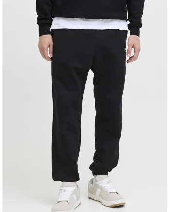 Pantaloni de trening cu talie ajustabila, Negru/Alb optic