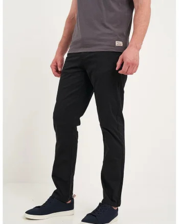 Pantaloni uni cu talie medie, Negru