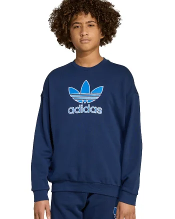 Bluza de trening cu logo Trefoil, Albastru inchis