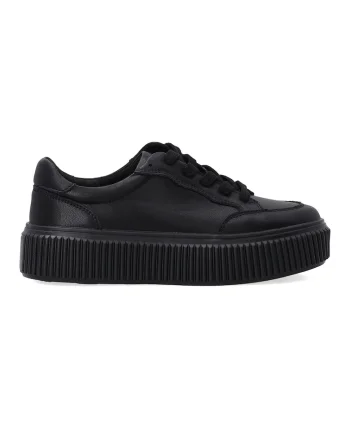 Pantofi sport flatform din piele, Negru