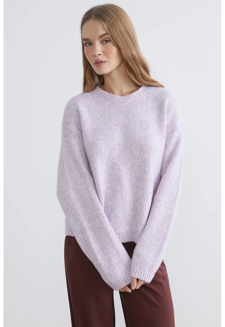 Pulover supradimensionat din amestec de lana, Lila