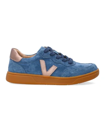 Pantofi sport din piele intoarsa cu garnituri din piele, Albastru
