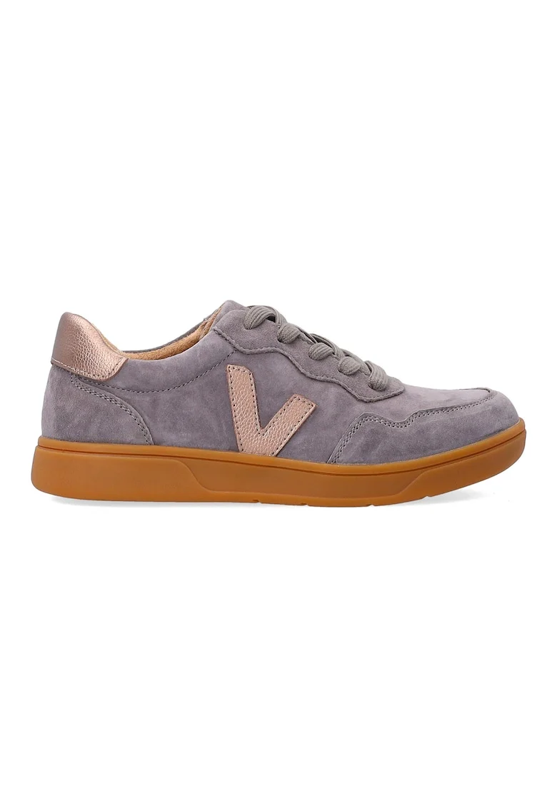Pantofi sport din piele intoarsa cu garnituri din piele, Gri