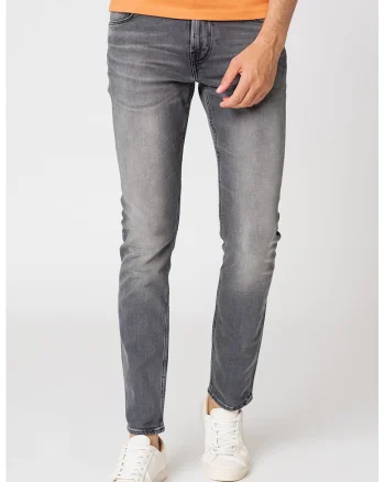 Blugi super skinny cu aspect decolorat Chris, Gri inchis