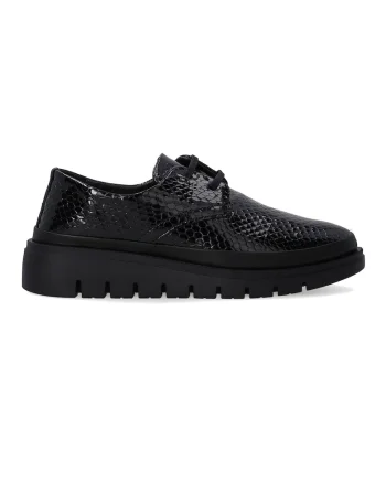 Pantofi din piele lacuita cu aspect de piele de sarpe,