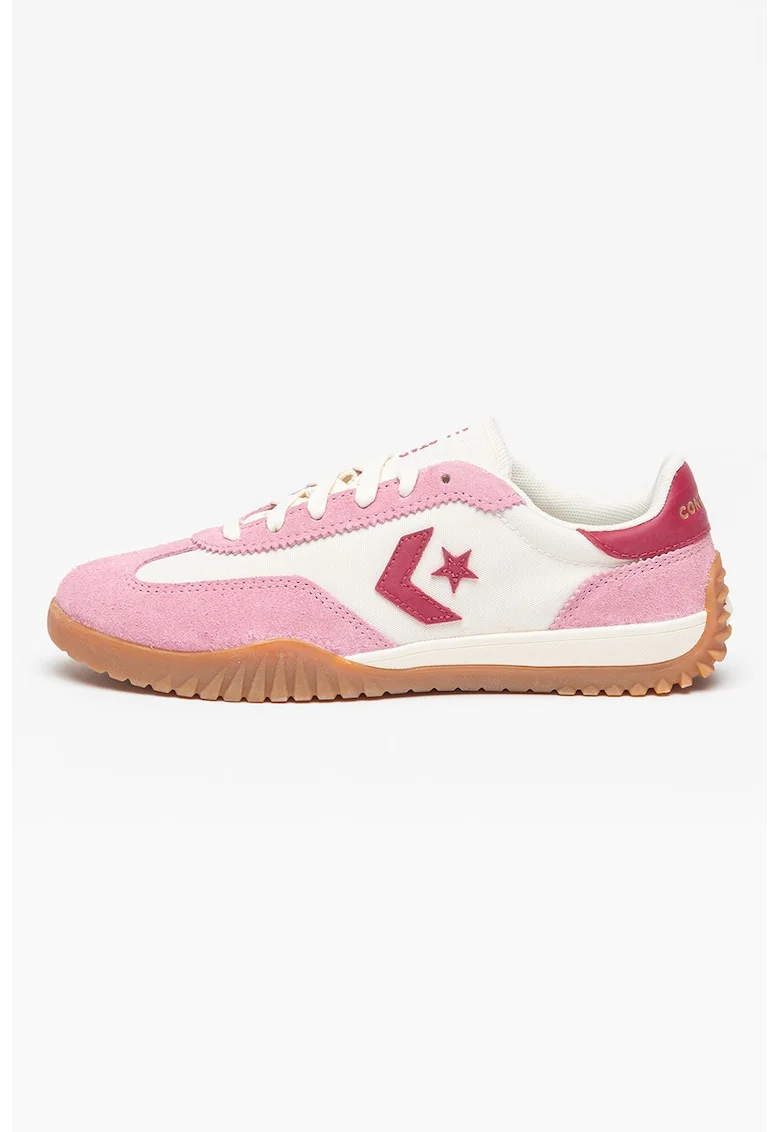 Pantofi sport Run Star cu garnituri din piele intoarsa, Alb/Roz