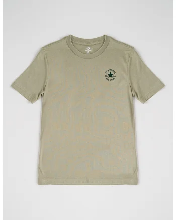 Tricou cu aplicatie logo, Verde masliniu