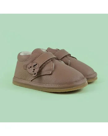 Ghete Barefoot din piele naturala Lotso, Maro