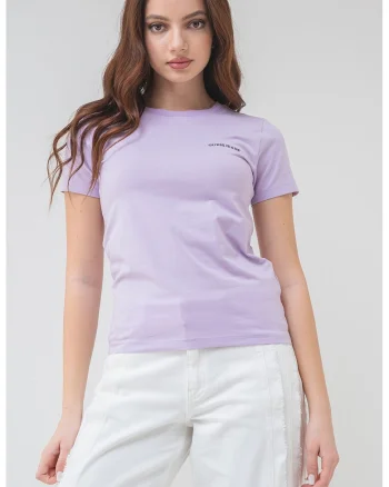 Tricou slim fit cu decolteu la baza gatului, Violet/Lila