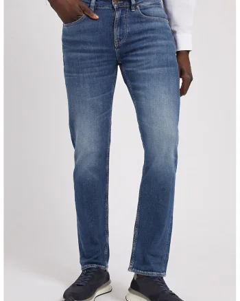 Blugi slim fit cu aspect decolorat Angels, Albastru inchis/Alb murdar
