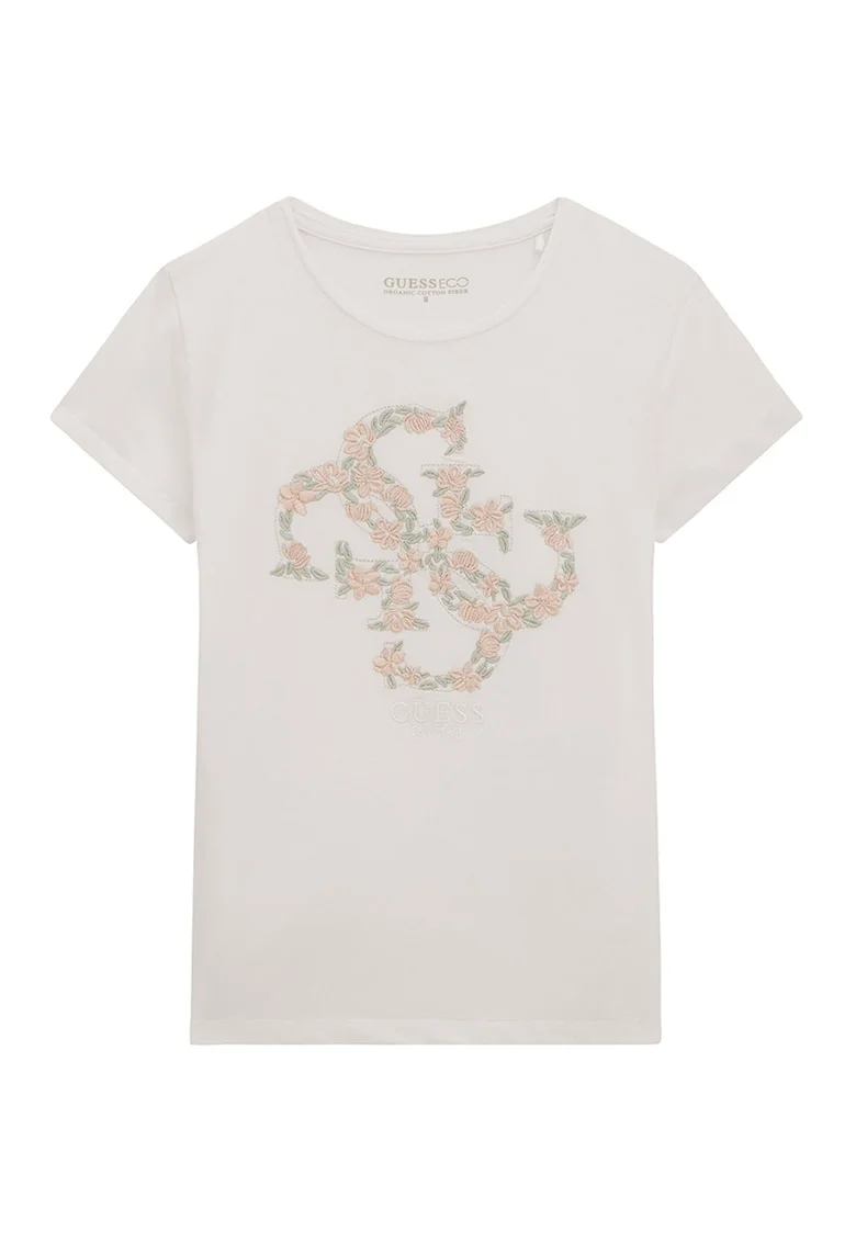 Tricou regular-fit din amestec de bumbac cu logo, Piersica/Verde pal/Alb murdar