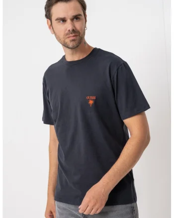 Tricou cu imprimeu logo pe partea din spate, Negru/Portocaliu