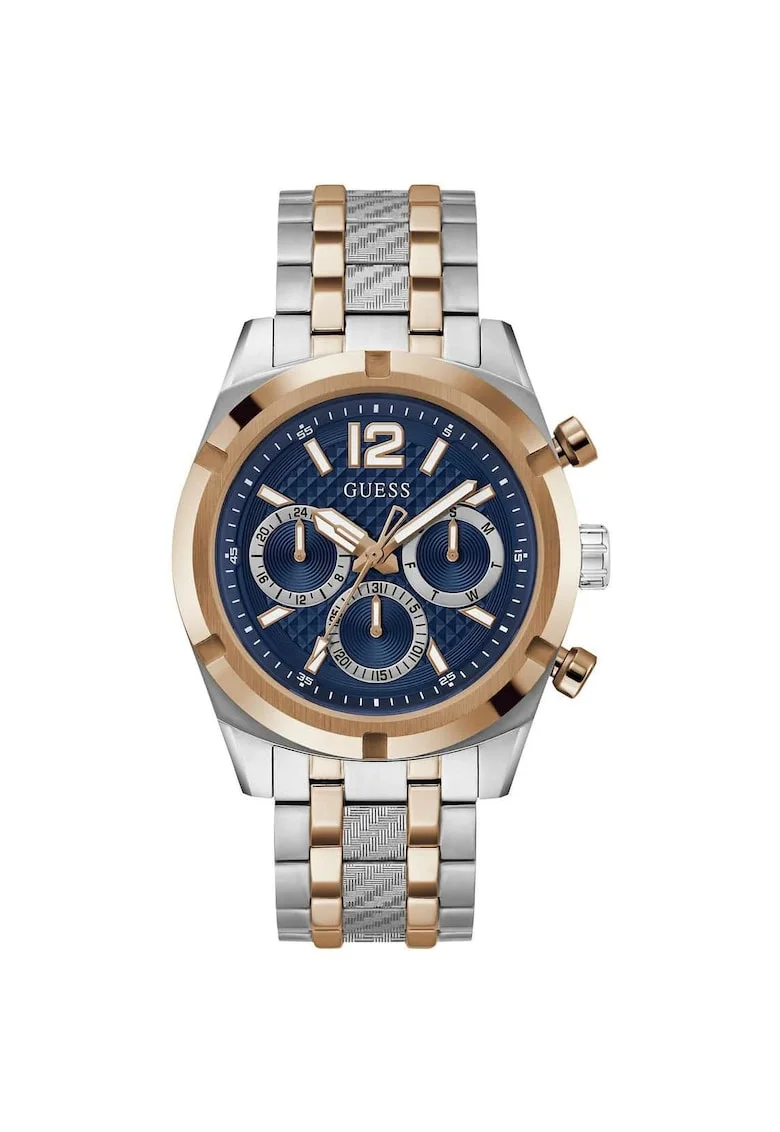 Ceas  Unisex Quartz Argintiu, Cadran Albastru, Rezistent la Apa 5 ATM