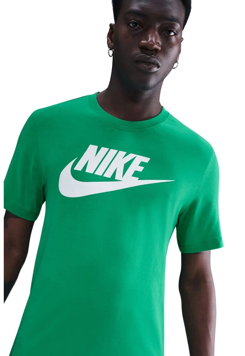 Tricou cu imprimeu logo Icon Futura, Alb/Verde aquamarin