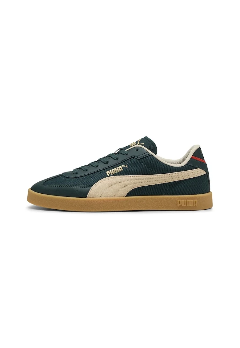 Pantofi sport din piele si material textil Club II Era, Verde englez/Crem