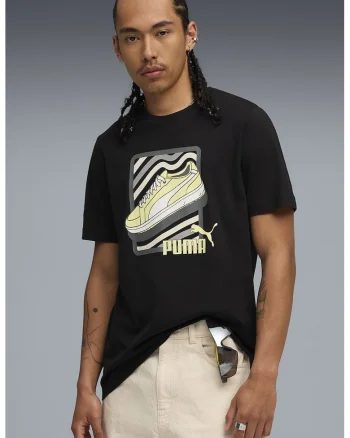 Tricou de bumbac cu imprimeu grafic, Negru