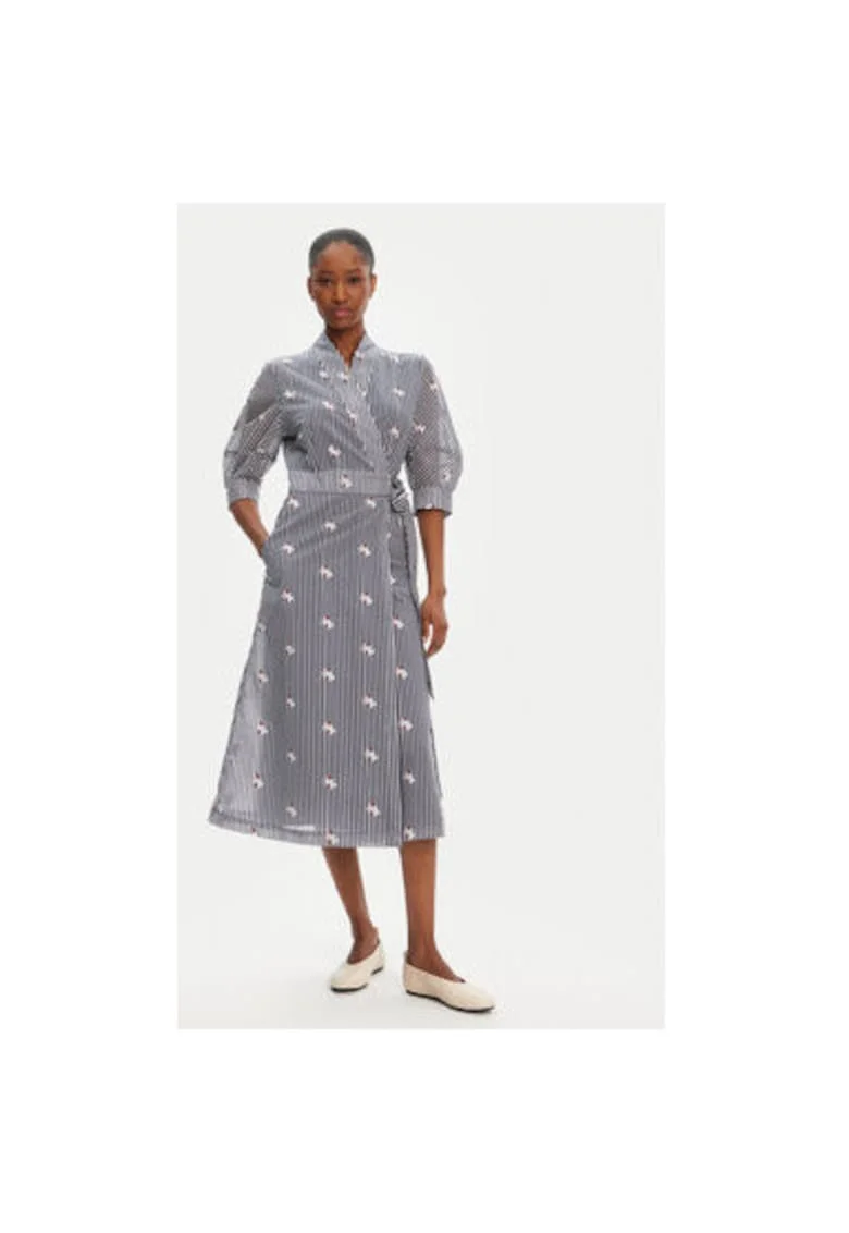 Camasa stil rochie dama  252132525224, Bumbac organic/Poliester, 34 EU, Bleumarin