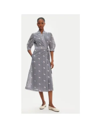 Camasa stil rochie dama  252132525224, Bumbac organic/Poliester, 34 EU, Bleumarin