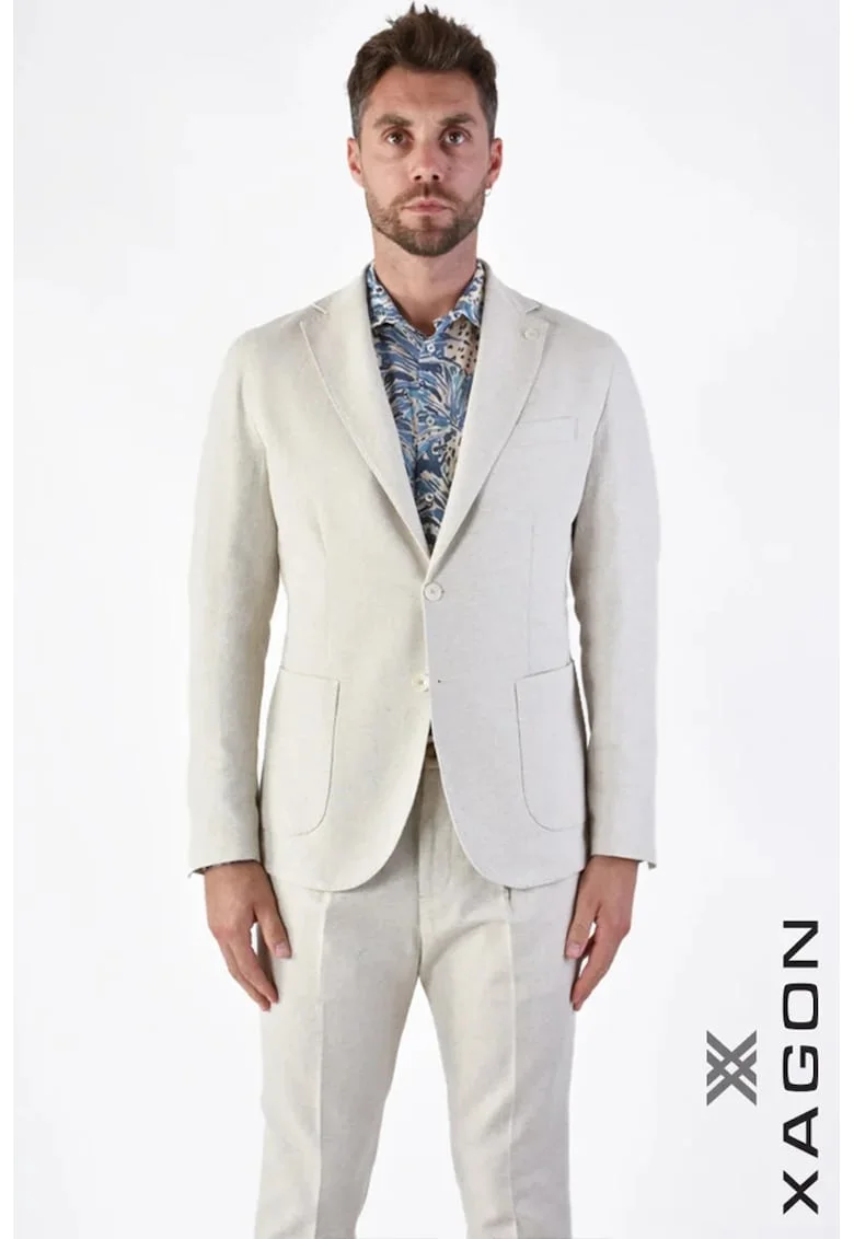 Sacou regular fit, cu inchidere la un singur rand de nasturi XG1, Crem