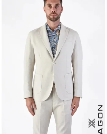 Sacou regular fit, cu inchidere la un singur rand de nasturi XG1, Crem