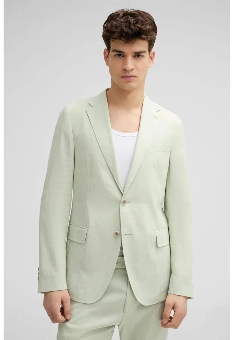 Sacou regular cu inchidere la un singur rand de nasturi STR1, Verde