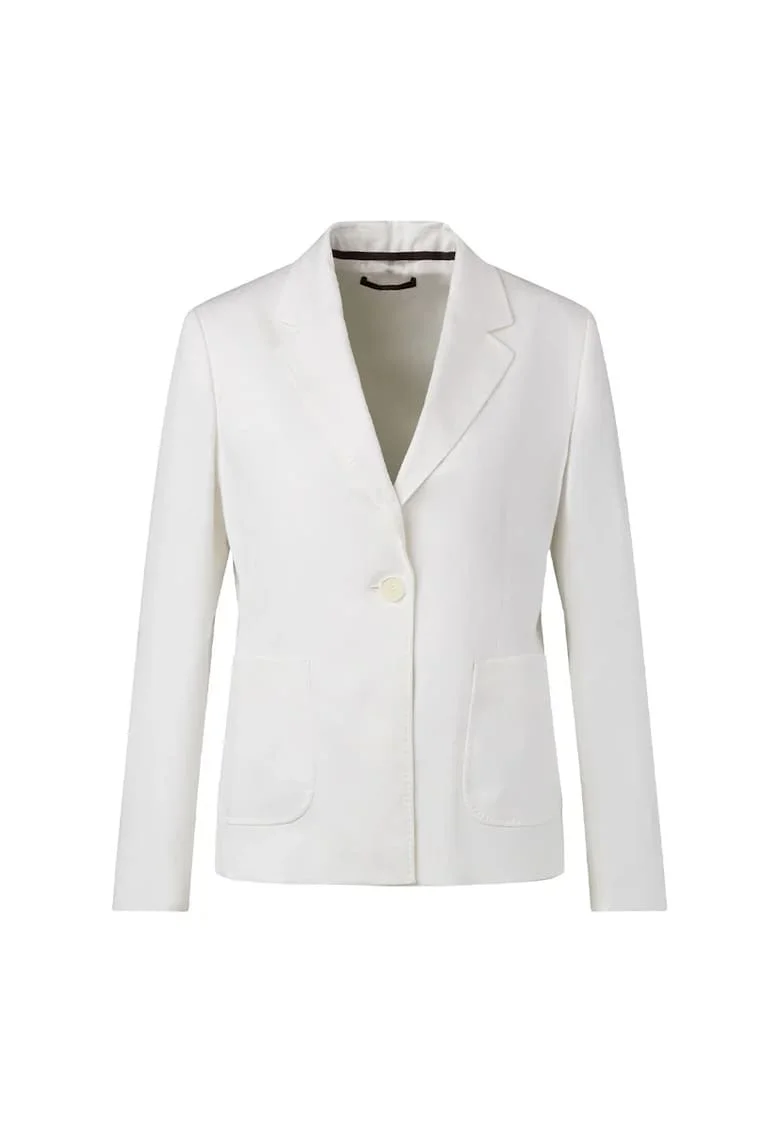 Sacou regular fit cu inchidere la un singur rand de nasturi STR14, Alb