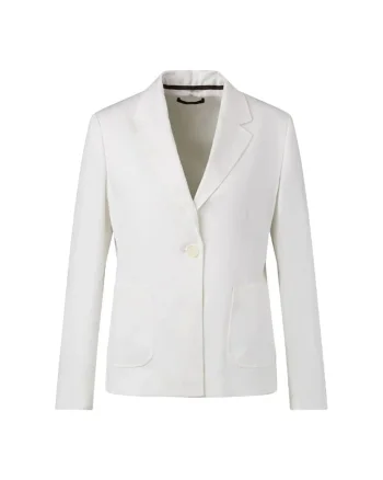 Sacou regular fit cu inchidere la un singur rand de nasturi STR14, Alb