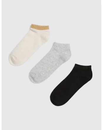 Set de 3 sosete  gri, negru si bej, 37-40