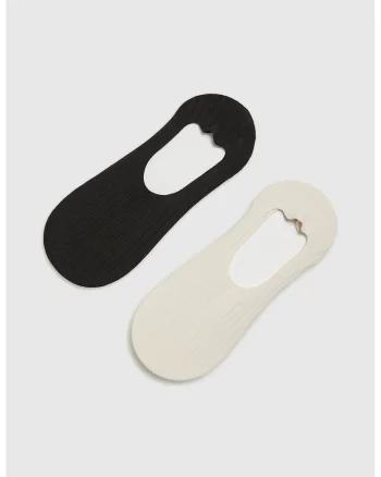Sosete femei  set 2 piese, negru, 37-40, bumbac