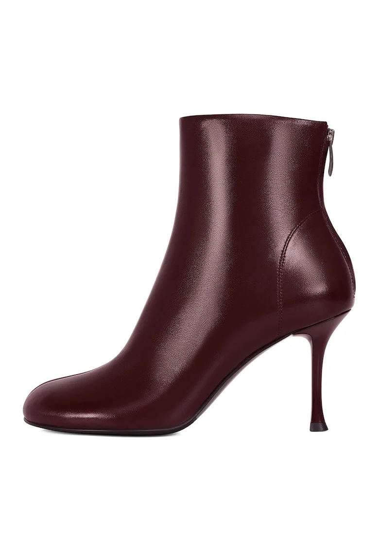 Botine uni cu toc stiletto, Visiniu