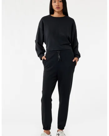 Pantaloni relaxed fit din amestec de modal, Negru