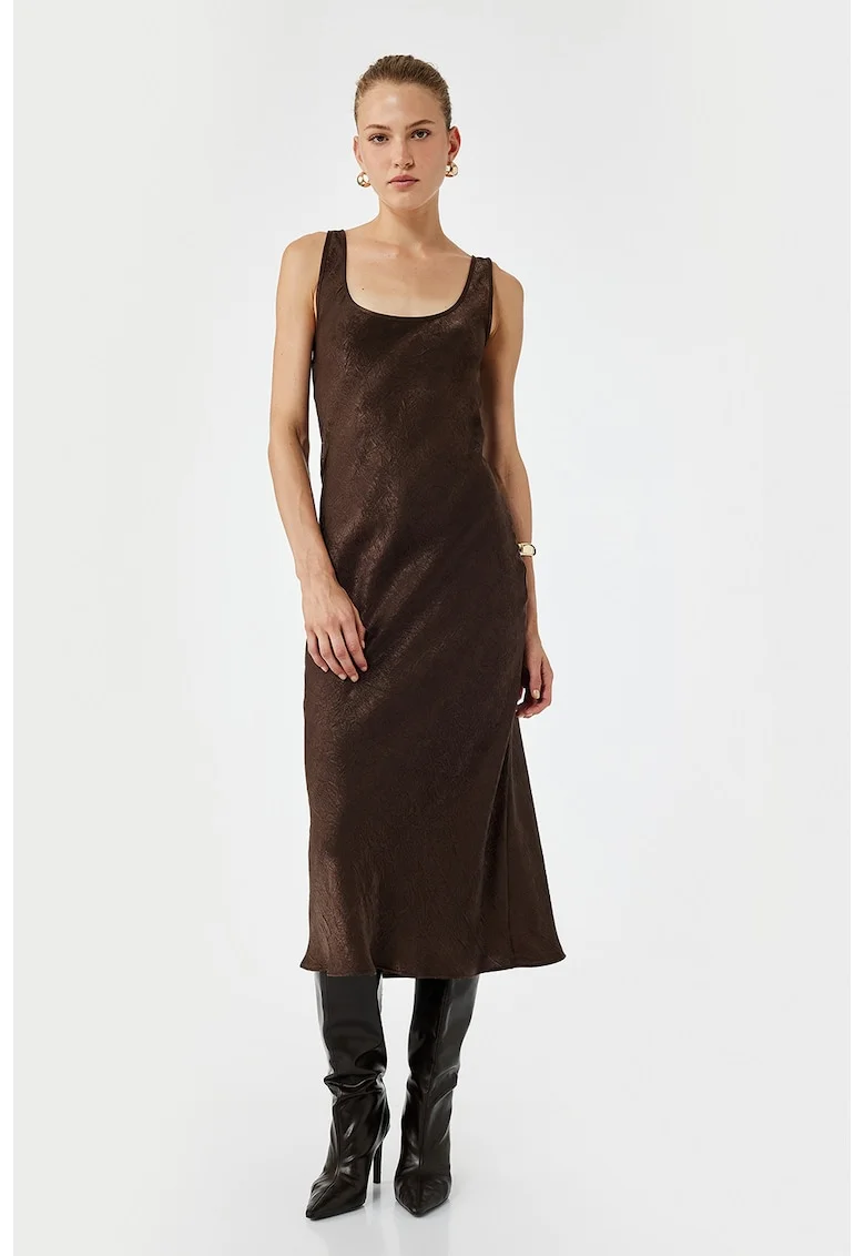 Rochie midi fara maneci, Maro inchis