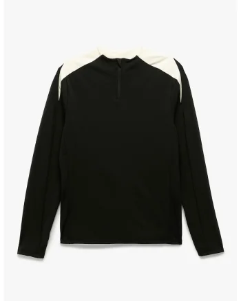 Bluza cu fenta cu fermoar, Alb/Negru
