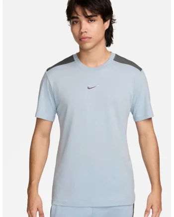 Tricou din bumbac cu detaliu cu monograma, Gri/Albastru glaciar