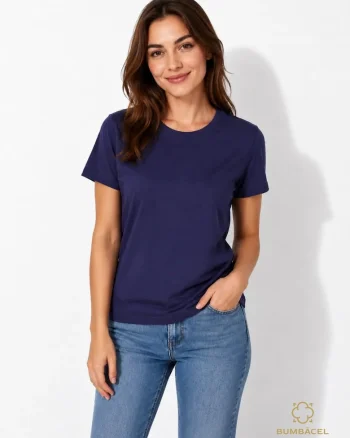 Tricou dama din bumbac pentru tinute casual, Albastru