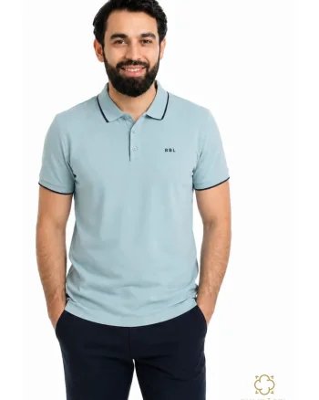 Tricou Polo pentru barbati, din bumbac casual, Albastru