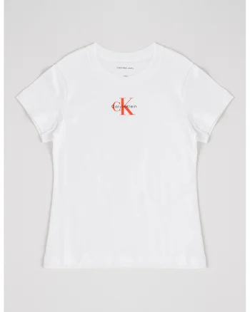 Tricou din bumbac organic cu imprimeu logo, Alb optic