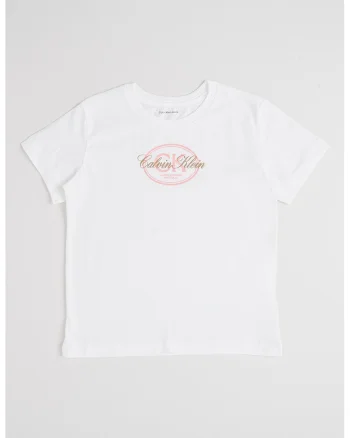 Tricou din bumbac organic cu decolteu la baza gatului, Alb optic