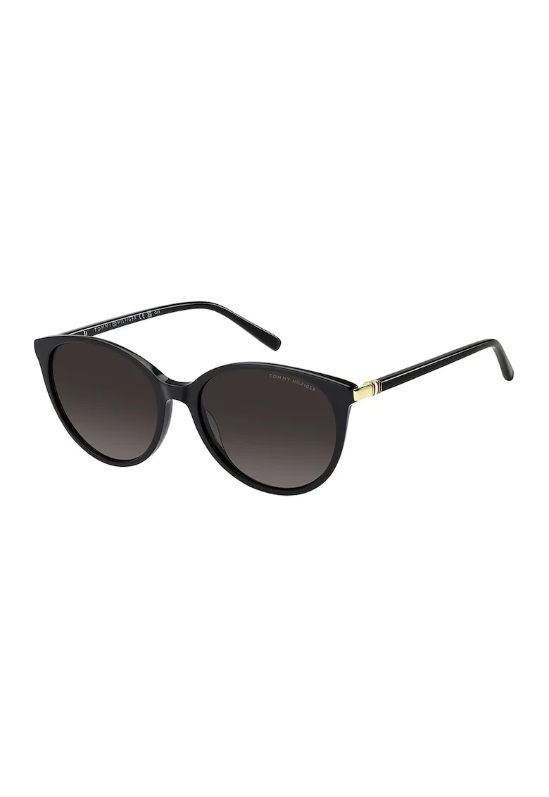 Ochelari de soare rotunzi cu lentile in degrade, Negru carbon