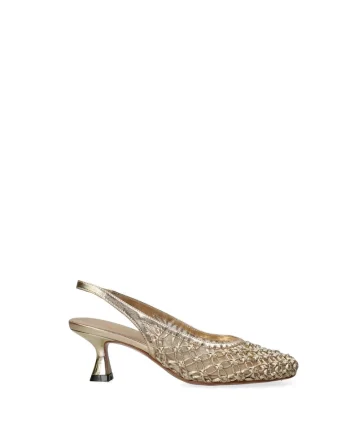 Pantofi slingback de piele Edera Ultra, Auriu