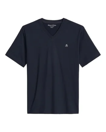Tricou regular-fit cu decolteu in V, Albastru inchis