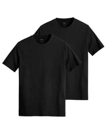 Set de tricouri uni din bumbac - 2 piese, Negru