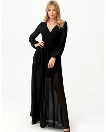 Rochie maxi petrecuta cu maneca lunga Stella