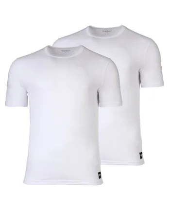 Set de tricouri regular fit, din amestec de bumbac, de casa- 2 piese, Alb